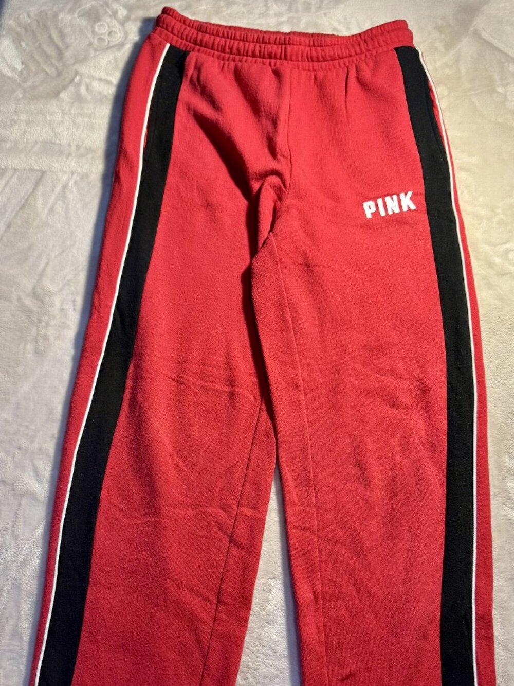 Victoria’s Secret PINK Gently Used Women's Red w/Black Stripe Sport Pants Size S